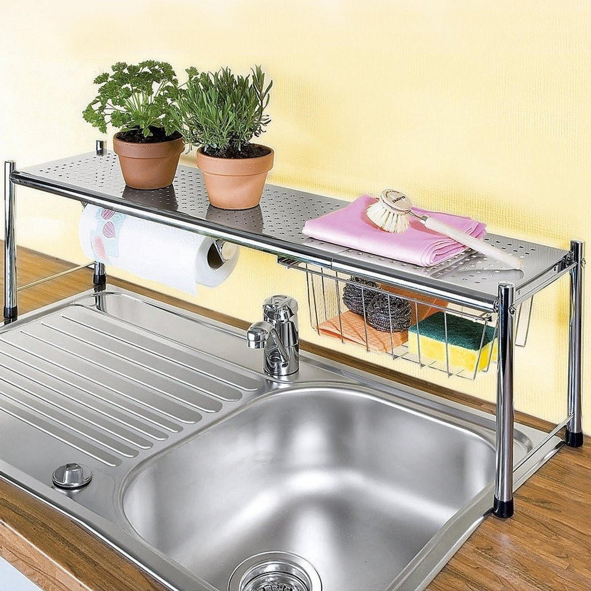 TELESKOP-KÜCHENREGAL Expando - Silberfarben, Metall (21/27/116cm) - Maximex