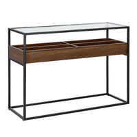 KONSOLENTISCH dunkler Holzfarbton/schwarz 110/40 cm Waco - Dunkelbraun/Schwarz, Metall (40/110/80cm) - Beliani