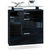SCHUHSCHRANK Malea Front in Schwarz Hochglanz - Schwarz Hochglanz, Holzwerkstoff (89/96/23cm) - Vladon