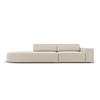 LINKES-SOFA Jodie aus Samt dunkelbeige 3 Sitzplätze - Mokka, Textil (262/70/102cm) - Micadoni