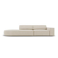 LINKES-SOFA Jodie aus Samt dunkelbeige 3 Sitzplätze - Mokka, Textil (262/70/102cm) - Micadoni