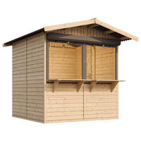 MARKTBUDE Holz M149Z Gartenhaus - 253x263/4m2 - Beige, Holz (253/232/263cm) - Timbela