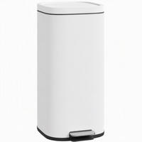 MÜLLEIMER Weiß 36.0/29.0/59.5 cm - Weiß, Metall (29/59.5/36cm) - HOMCOM