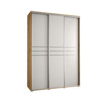 SCHWEBETÜRENSCHRANK 235,2/170/60 3-türig - Silberfarben/Weiß, Holz/Metall (170/235/60cm) - Abiks Möbel
