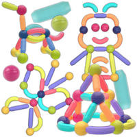 BAUSTEINE Magnetische Bauklötze 66 Teile - Multicolor, Metall (1.8/8.7cm) - KRUMAD