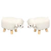 KINDERHOCKER, 2 Stück - Schafdesign, cremeweiß - Creme/Naturfarben, Holz/Textil (25/25/47cm) - Kesper