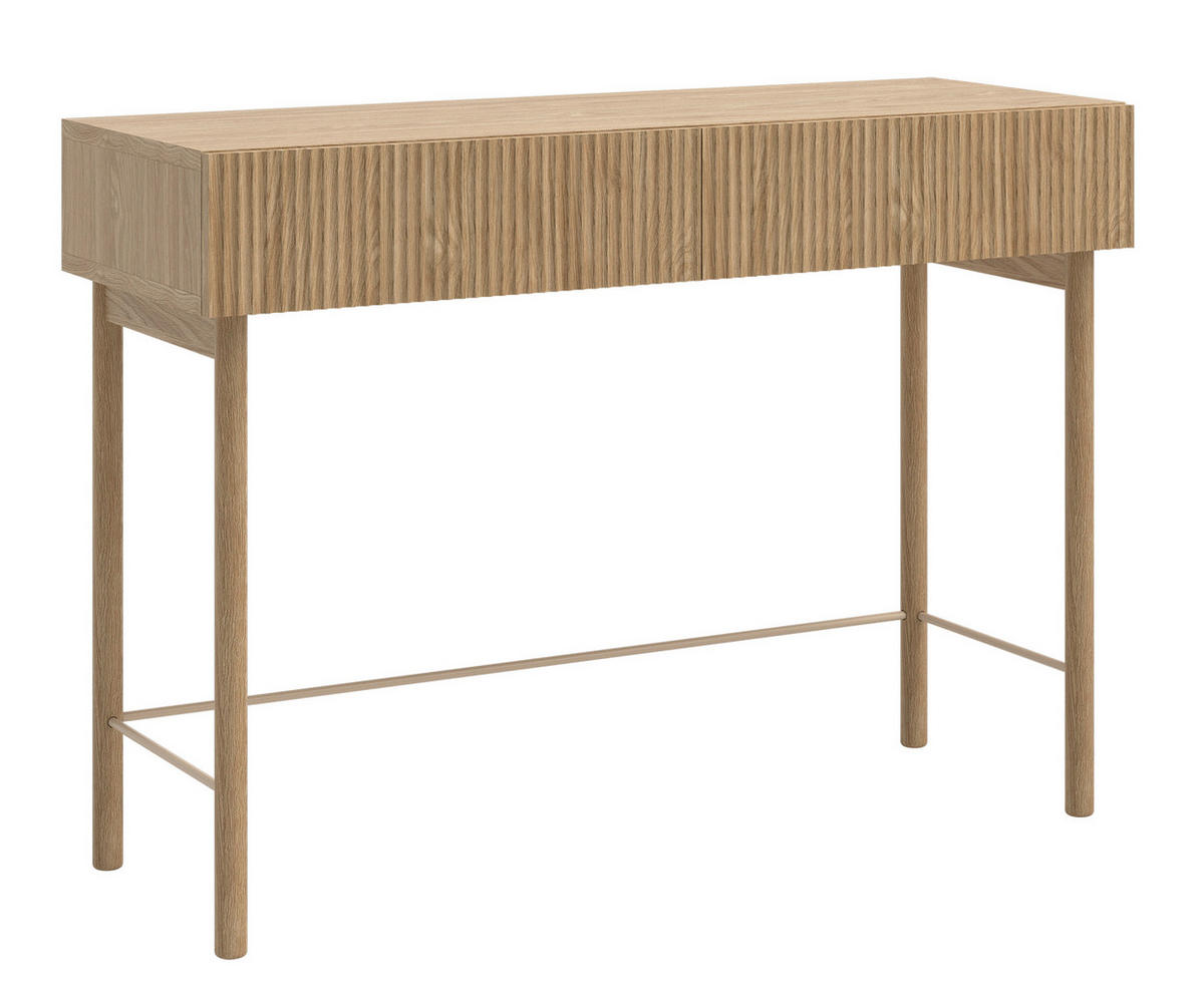 SCHMINKTISCH Nolie Eichenholzoptik mit 2 Schubladen 110 cm - Eichefarben, Holz/Holzwerkstoff (40/110/79cm) - Selsey
