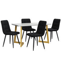 ESSGRUPPE DE-39011 117/68 cm Tisch mit 4 Stühlen Schwarz - Schwarz, Holzwerkstoff (117/75/68cm) - ComfortXL