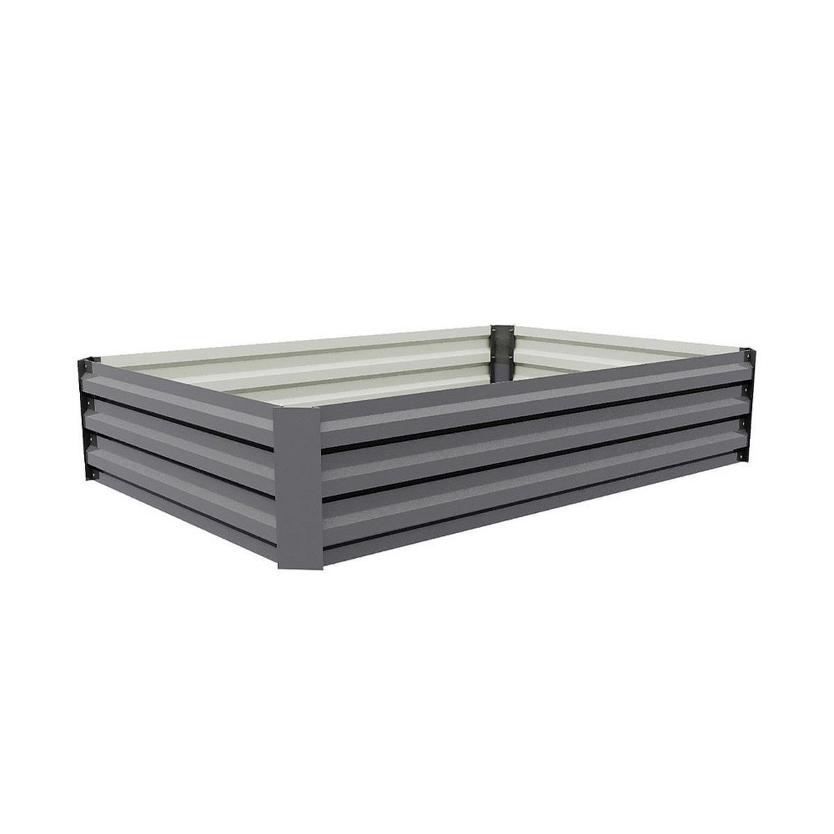 HOCHBEET-PFLANZKASTEN aus verzinktem Stahl in Grau Creme Quadratische für Garten Balkon 120x90x30cm 5,2 kg - Grau, Metall (90/30/120cm) - Livingandhome