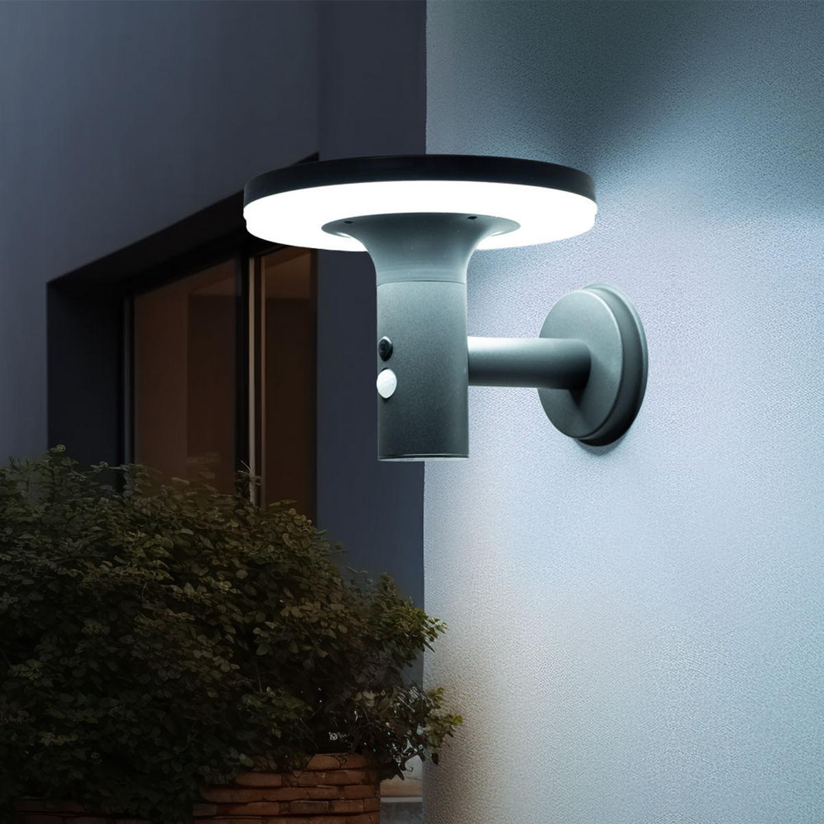 LED AUSSENLEUCHTE Solar Anthrazit 2er Set - Anthrazit, Metall (24/16/21cm)