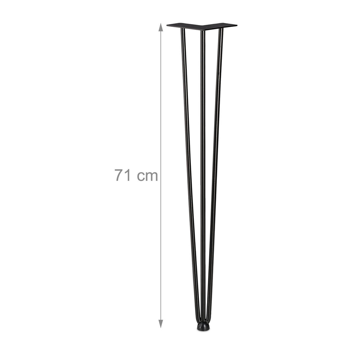 4XHAARNADELTISCHBEINE - Schwarz, Kunststoff/Metall (12/71/12cm) - Relaxdays