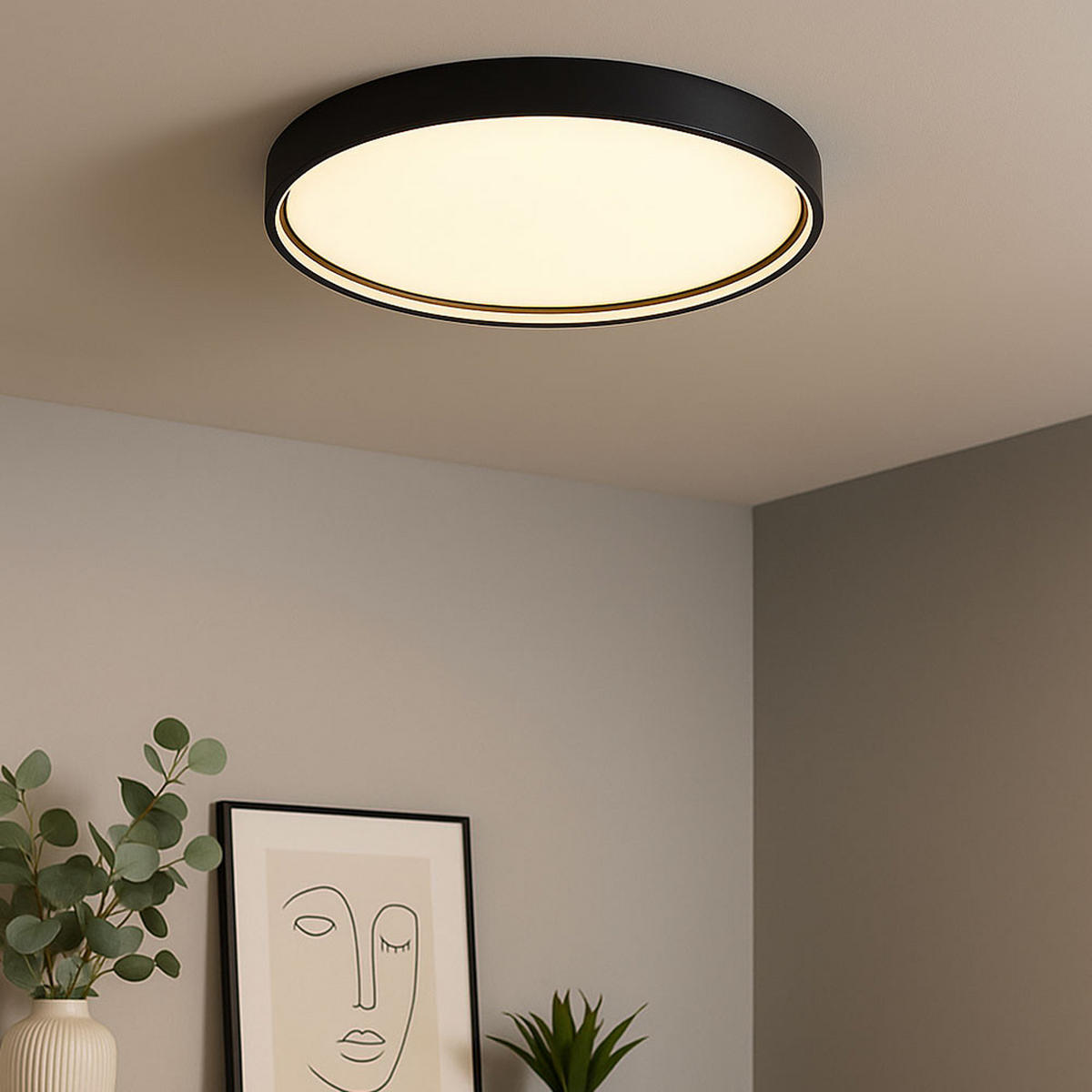 LED DECKENLEUCHTE Metall Grau - Grau, Metall (45/45/4.5cm) - Wofi