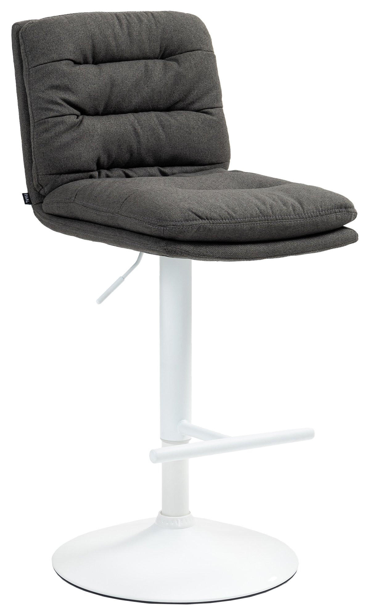 BARHOCKER TURIN Dunkelgrau Stoff Weiß - Dunkelgrau, Textil/Metall (42/94/56cm) - DELUKE