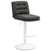 BARHOCKER Stoff dunkelgrau - Dunkelgrau/Weiß, Textil/Metall (42/94/56cm) - CLP