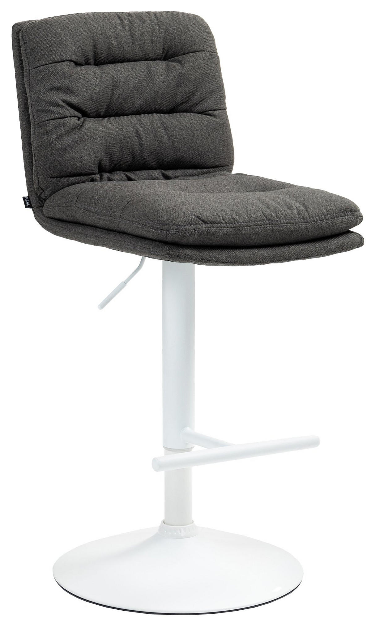 BARHOCKER Stoff dunkelgrau - Dunkelgrau/Weiß, Textil/Metall (42/94/56cm) - CLP