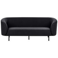 3-SITZER-SOFA Stoff schwarz Loen - Schwarz, Textil (200/79/70cm) - Beliani