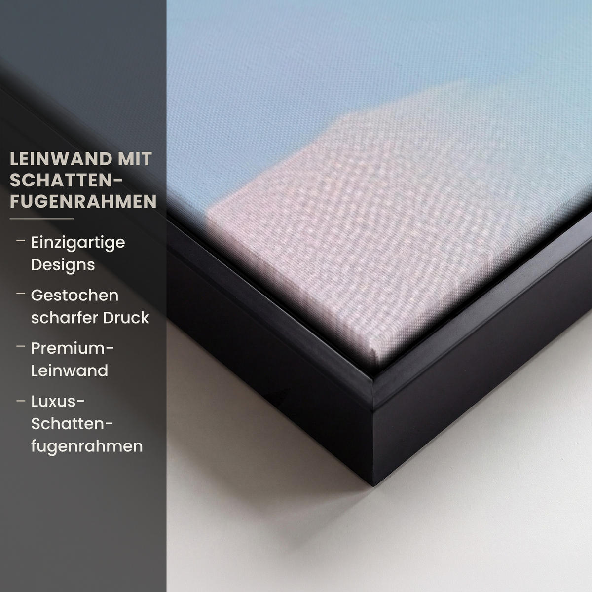 LEINWAND Bilder mit Rahmen - Tulpen - Rosa Akzente - Blau - 80x120 - Pastellblau, Textil (80/120cm) - MuchoWow