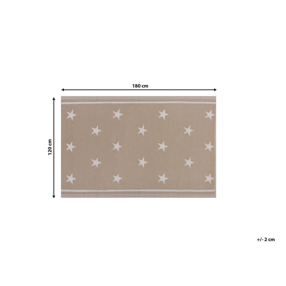 OUTDOOR-TEPPICH Latur 180/120 cm - Beige, Kunststoff (120/180cm) - Beliani