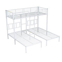 ETAGENBETT 90/200 cm Weiß mit Leiter und Schreibtisch - Weiß, Metall (90/200cm) - Oxeza