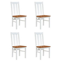 STÜHLE 4ER SET Belluno Elegante Kiefer weiß (RAL9010) lackiert / Kiefer gebeizt, Eichefarben 43 / 42 / 96cm - Eichefarben/Weiß, Holz/Holzwerkstoff (43/96/42cm) - Feldmann-Wohnen