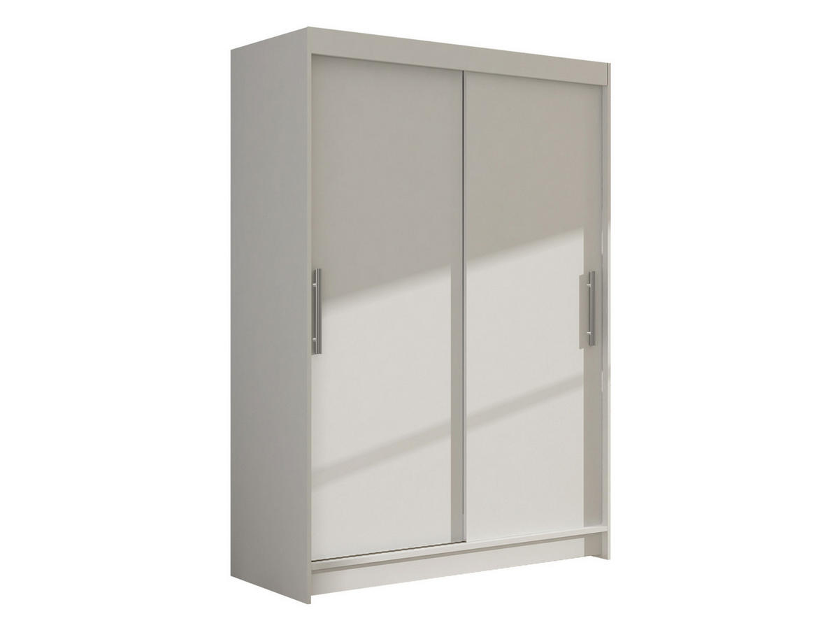 KLEIDERSCHRANK Miami I - Silberfarben/Weiß, Holzwerkstoff/Kunststoff (120/200/58cm) - MIRJAN24