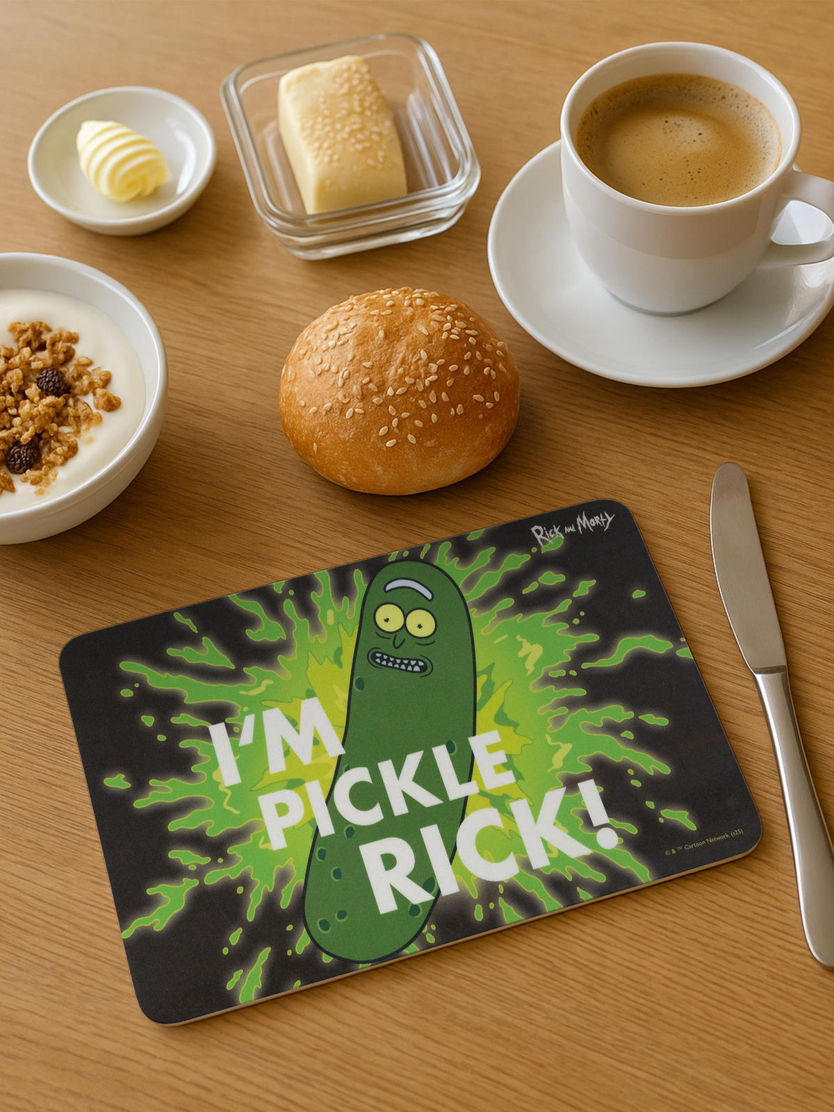 BRETTCHEN Rick and Morty I'm Pickle Rick Grün 14,5 x 23,5 cm - Schwarz, Kunststoff (14.5/23.5cm) - United Labels