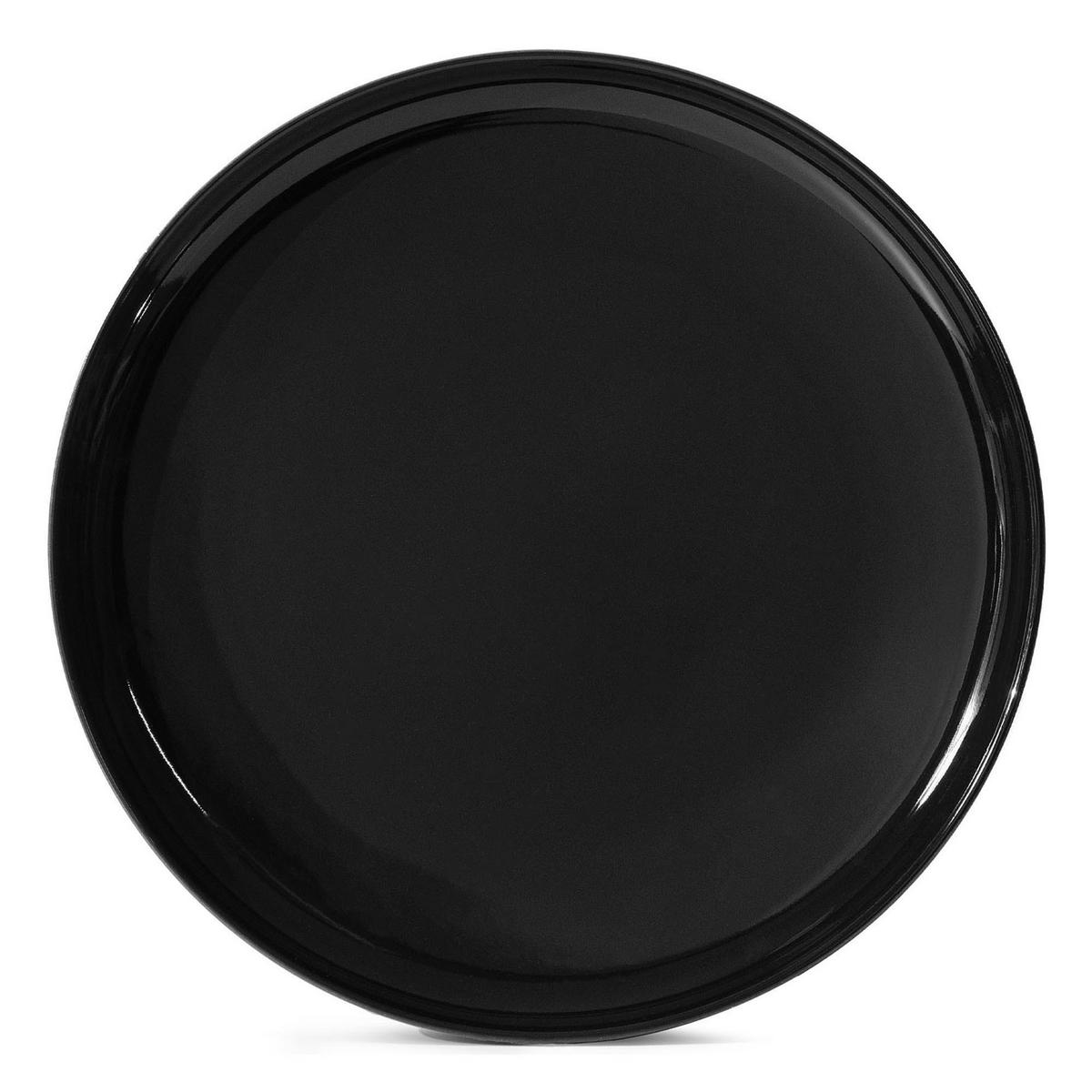 TAFELSERVICE VICTO Schüssel 6 Personen 18-tlg - Schwarz Hochglanz, Keramik (27/2/27cm) - KONSIMO®