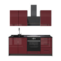 BUCATARIE SINGLE Fame-Line, Bordeaux lucios ridicat/antracit, 190 cm fara blat - bordo/antracit, compozit lemnos (190/206.8/51.6cm) - Vicco