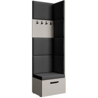 GARDEROBE Margaret V 81/203/43 mit gepolsterten Paneelen - Kaschmir/Schwarz, Holzwerkstoff/Kunststoff (60/206.5/42cm) - Beautysofa