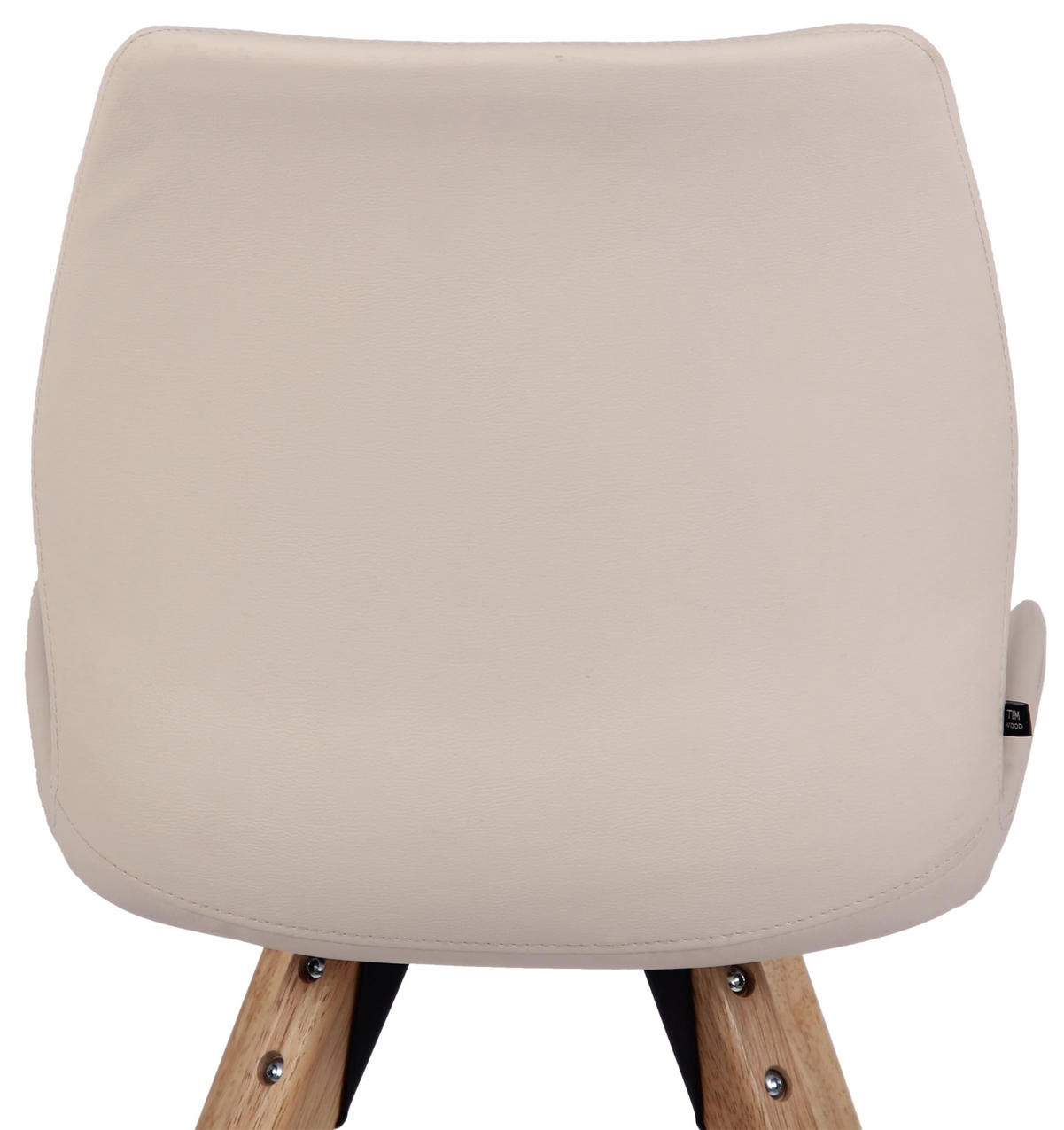 STUHL Lederlook creme - Eukalyptusholzfarben/Creme, Holz/Textil (49/87.5/58cm) - CLP