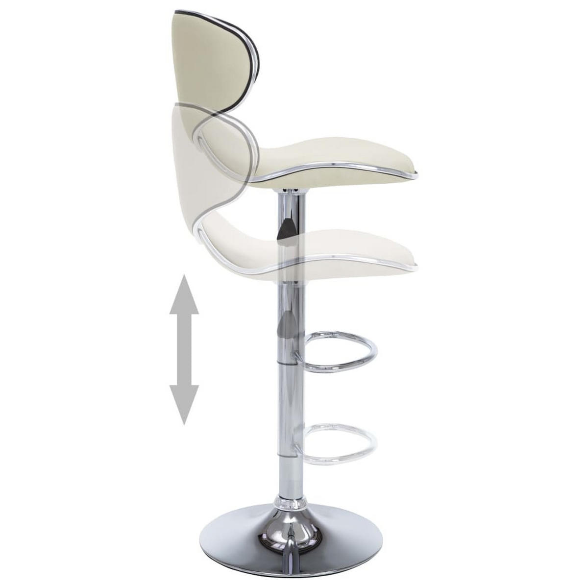 BARHOCKER Supri höhenverstellbar 2er-Set Creme Kunstleder - Creme, Leder (50/108/46cm) - DELUKE