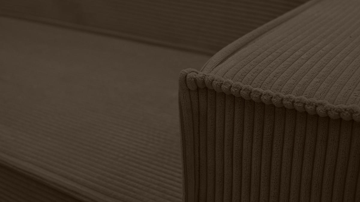 WOHNLANDSCHAFT Lovere U Braun 314/217/90 cm – mit Schlaffunktion und Bettkasten - Silberfarben/Braun, Textil/Metall (314/90/217cm) - AX Living