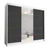 SCHWEBETÜRENSCHRANK Davos VI - 250 cm - Schwarz/Weiß, Holzwerkstoff/Metall (250/215/58cm) - Sofnet