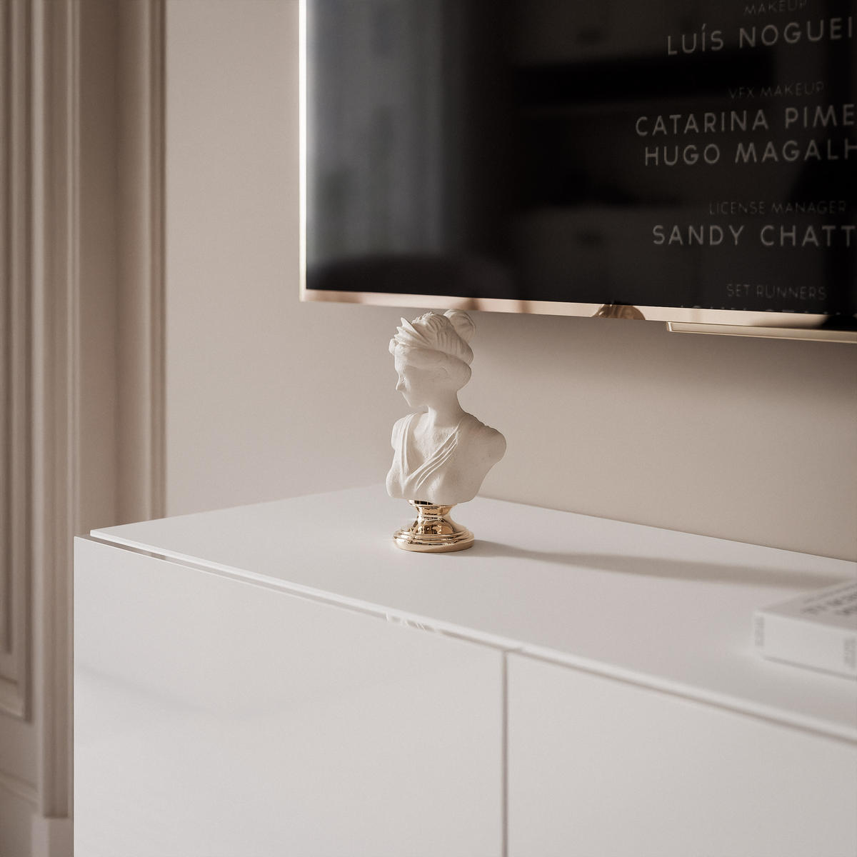 TV-LOWBOARD weiß hochglanz, hängend mit LED-Beleuchtung - Weiß Hochglanz, Holzwerkstoff (100/36/40cm) - Idohome
