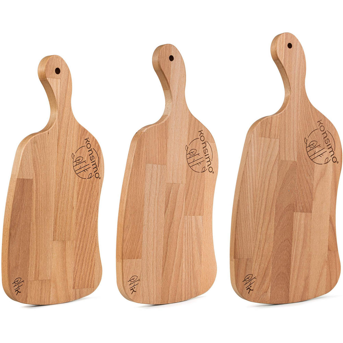 SCHNEIDEBRETT Holz Buche geölt LIVO 3-tlg - Buchefarben, Holz (23/49cm) - KONSIMO®
