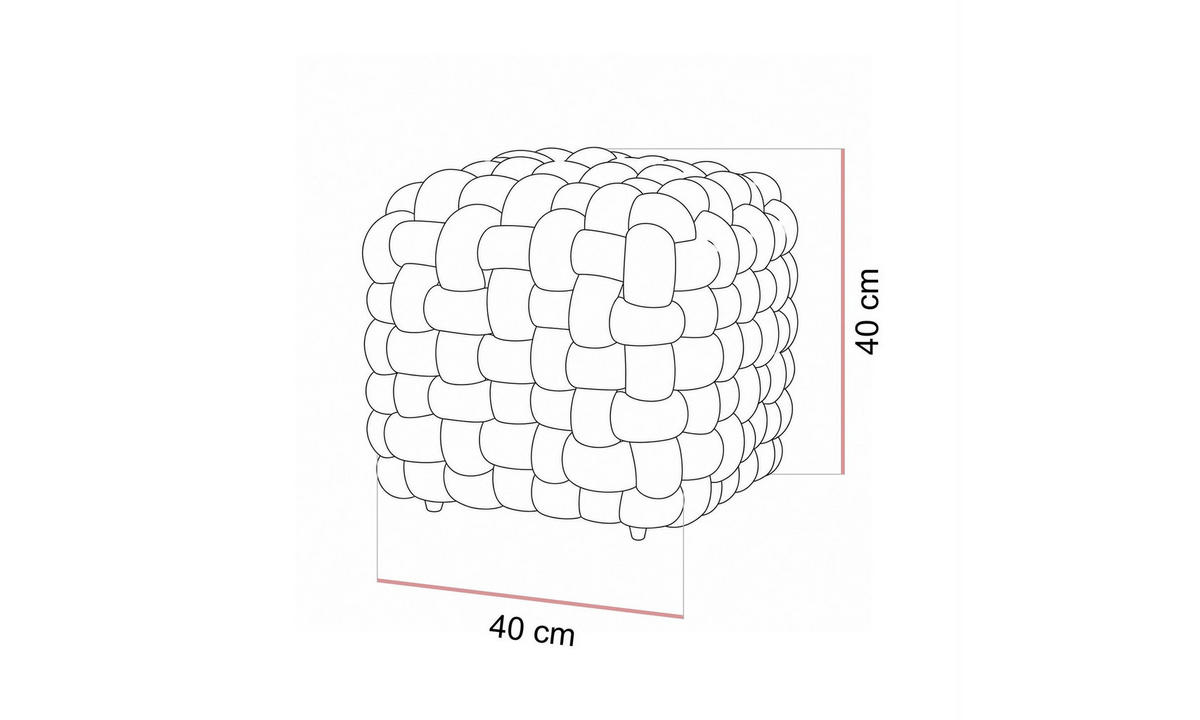 HOCKER ELIO 40/40/40 cm Grau - Grau, Textil (40/40/40cm) - Lookway