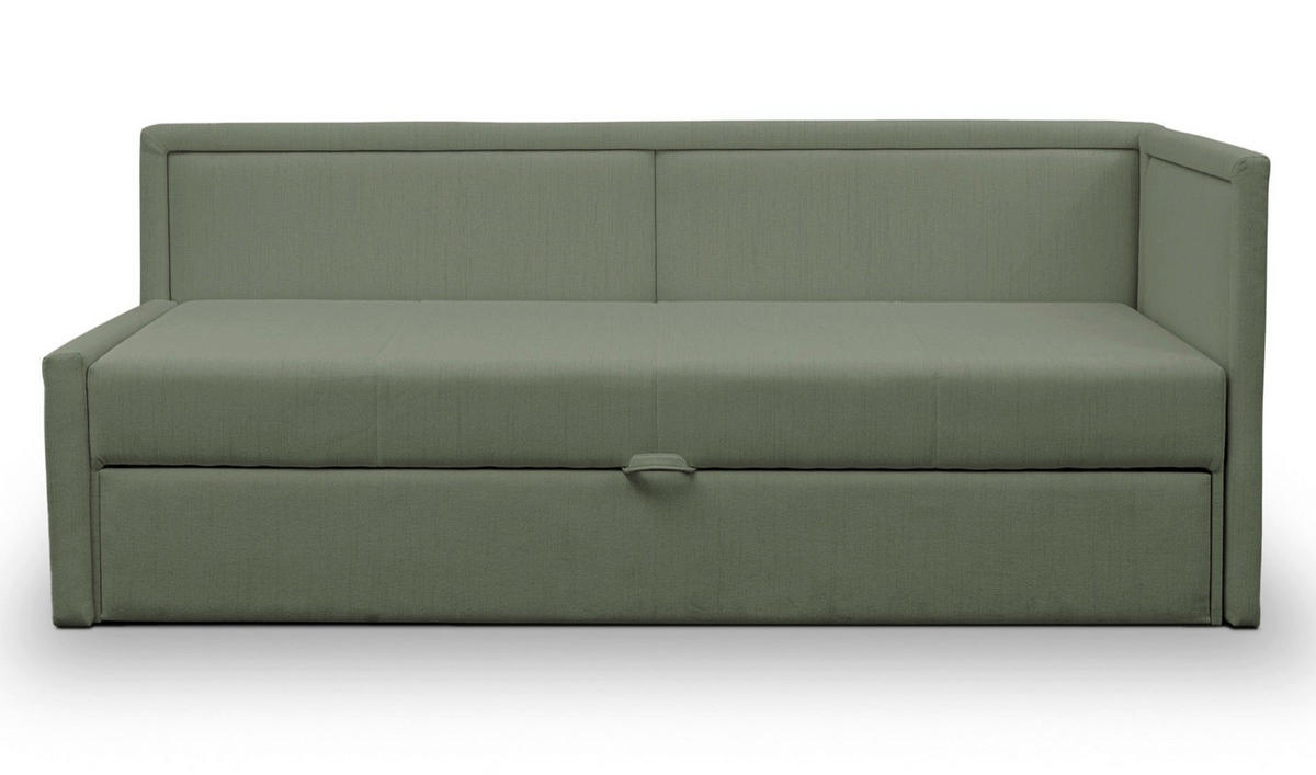 JUGENDBETT Caprili Salbeigrün ausziehbar für 2 Personen - Schwarz/Hellgrün, Holz/Textil (82/189cm) - Selsey