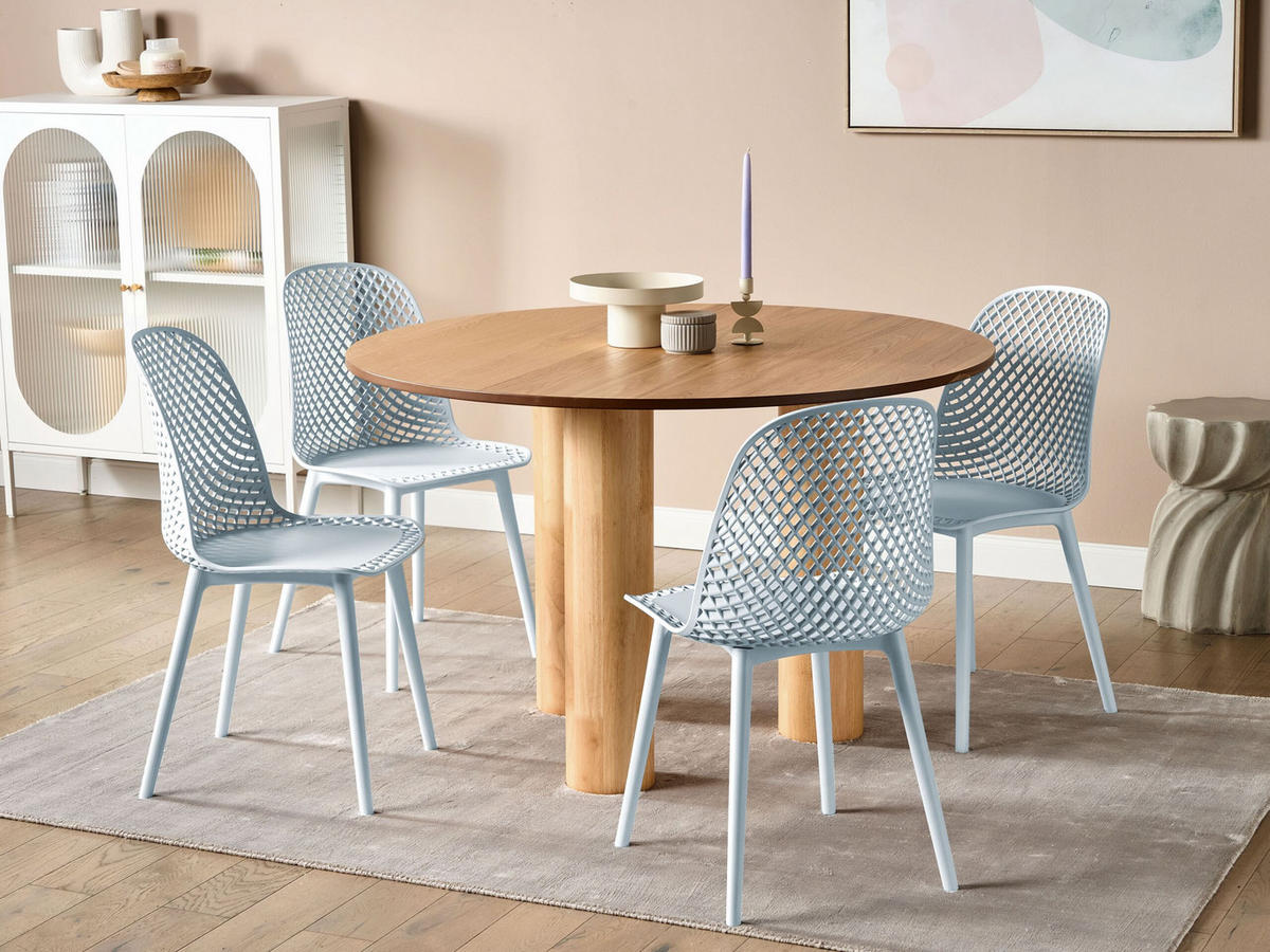 ESSZIMMERSTUHL 4er-Set Kunststoff Blau Emory - Blau, Kunststoff (45/81/52cm) - Beliani