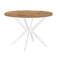 ESSTISCH ENDIK, Durchmesser: 100 / 200 cm, Farbe: Eiche Wotan / Weiß - Eiche Wotan/Weiß, Holz (200/100/77cm) - Dekori_Interiors