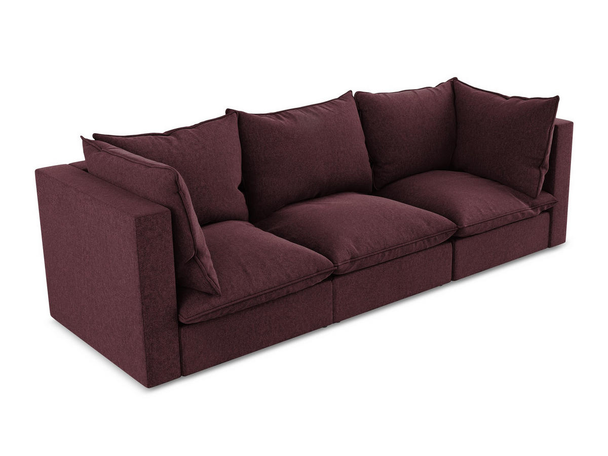 2-SITZER-SOFA Bouclé Stoff Beige - Sandfarben/Schwarz, Holzwerkstoff/Kunststoff (180/77/90cm) - LaMiaSofa