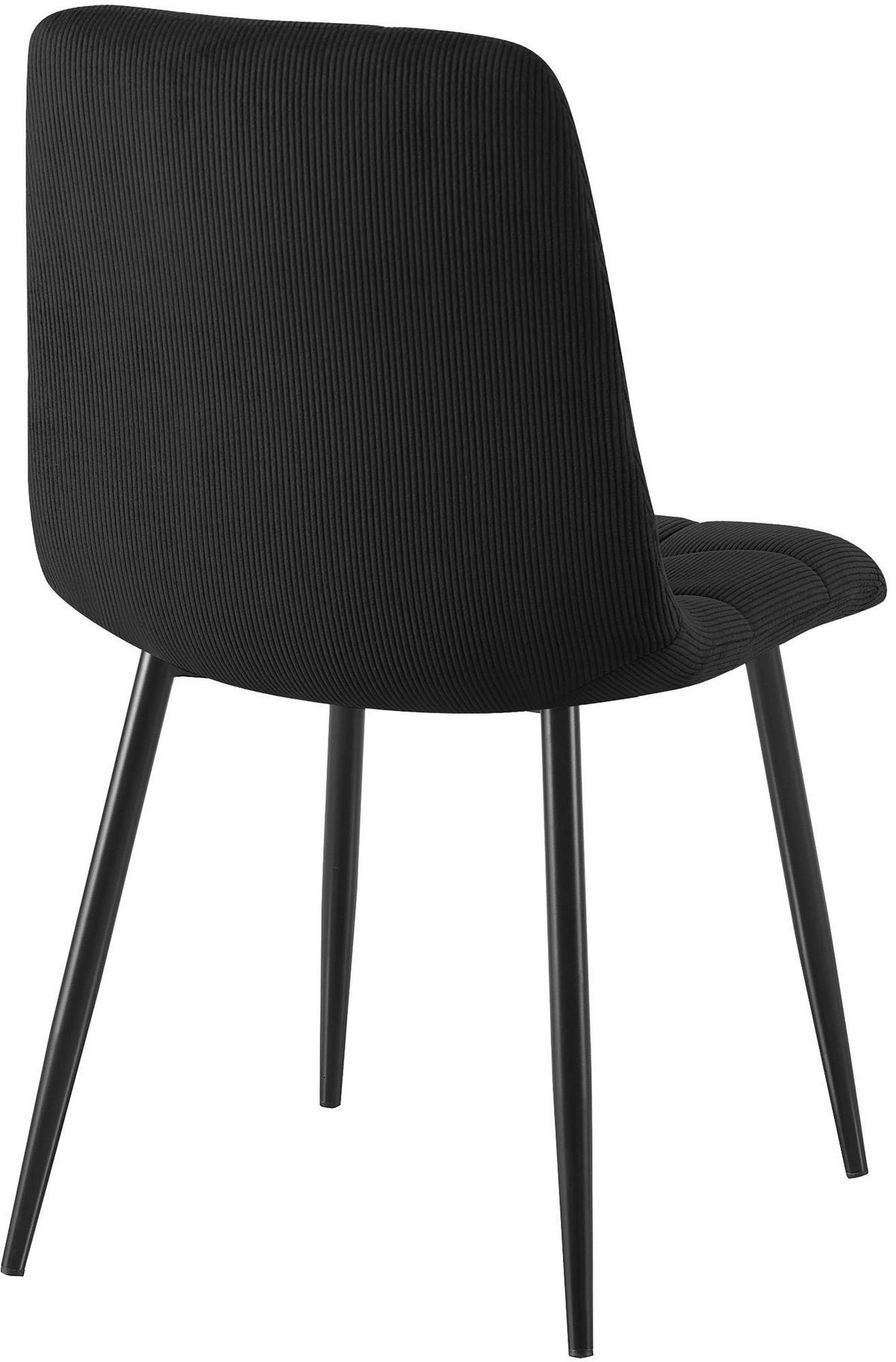 STUHL 4 Cord Schwarz - Schwarz, Textil/Metall (45/84/55cm) - CLP