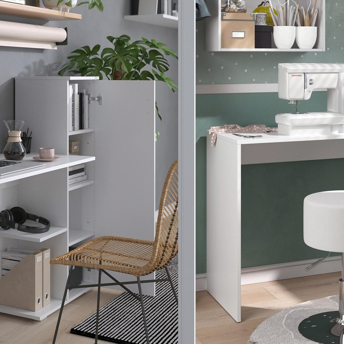 POČÍTAČOVÝ STŮL Ritz Bílá - bílá, kompozitní dřevo (45.2/141.2/113.2cm) - Vicco