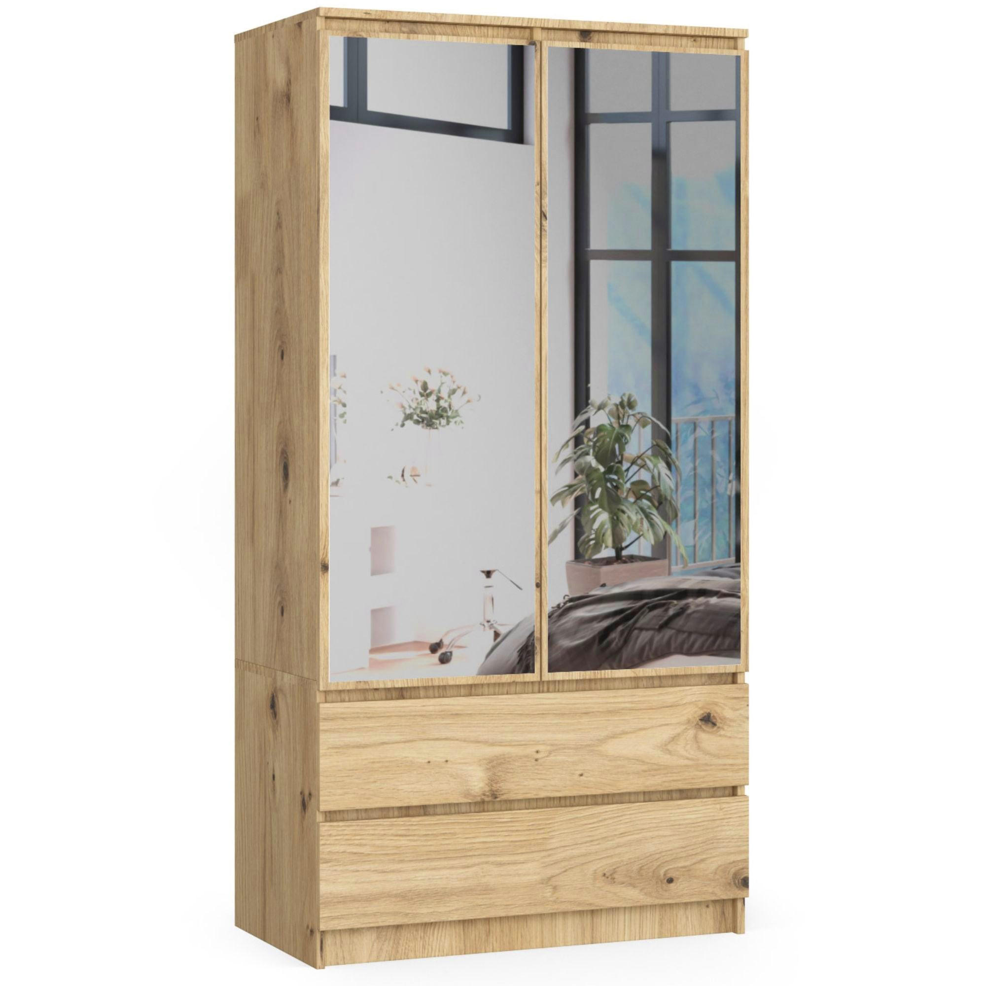KLEIDERSCHRANK Eiche Artisan 180/90/51 - Eiche Artisan, Holzwerkstoff (90/180/51cm) - RAUMHIRSCH FURNITURE