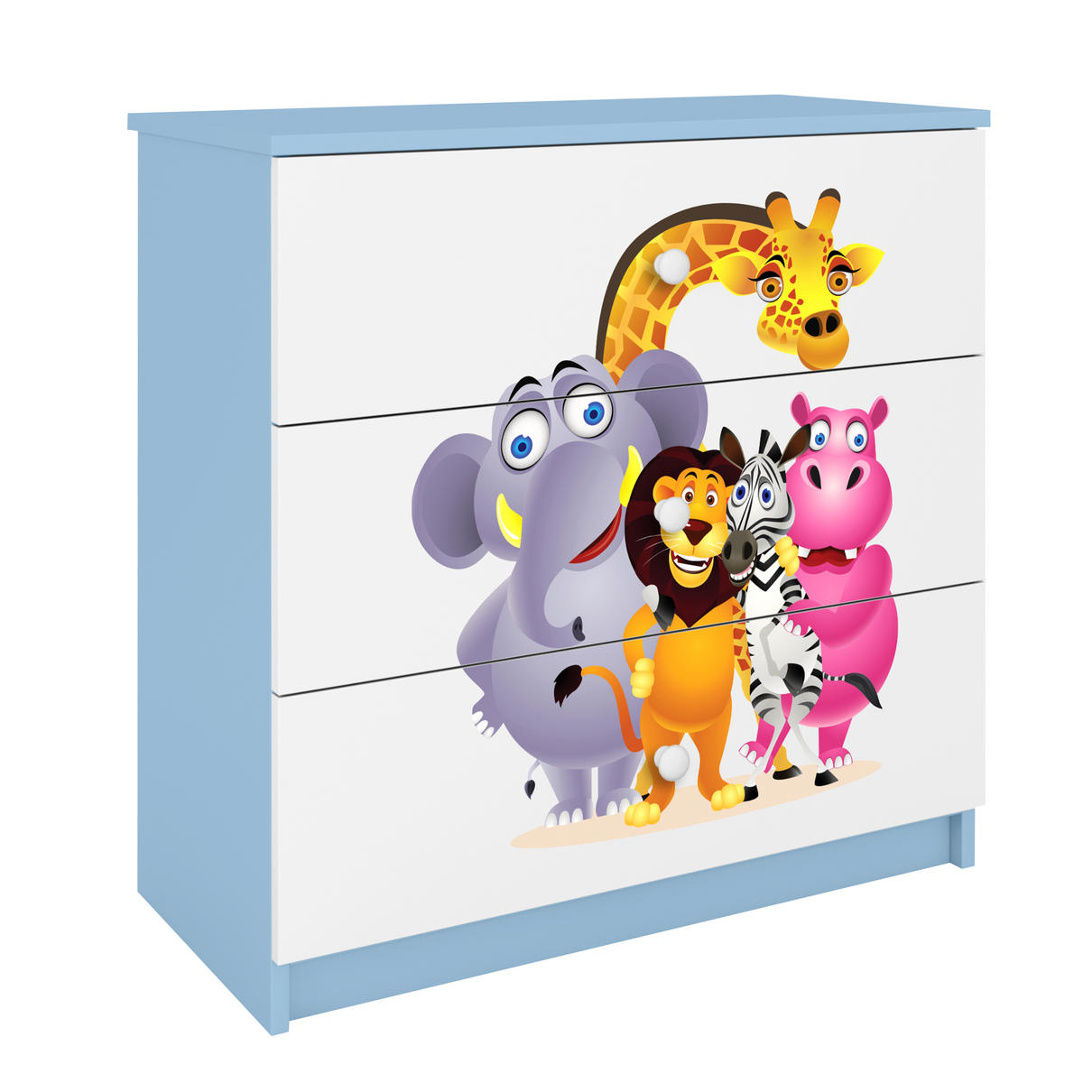 KOMMODE Babydreams ZOO 81/81/41 - Blau, Holzwerkstoff (81/81/41cm) - RAUMHIRSCH FURNITURE
