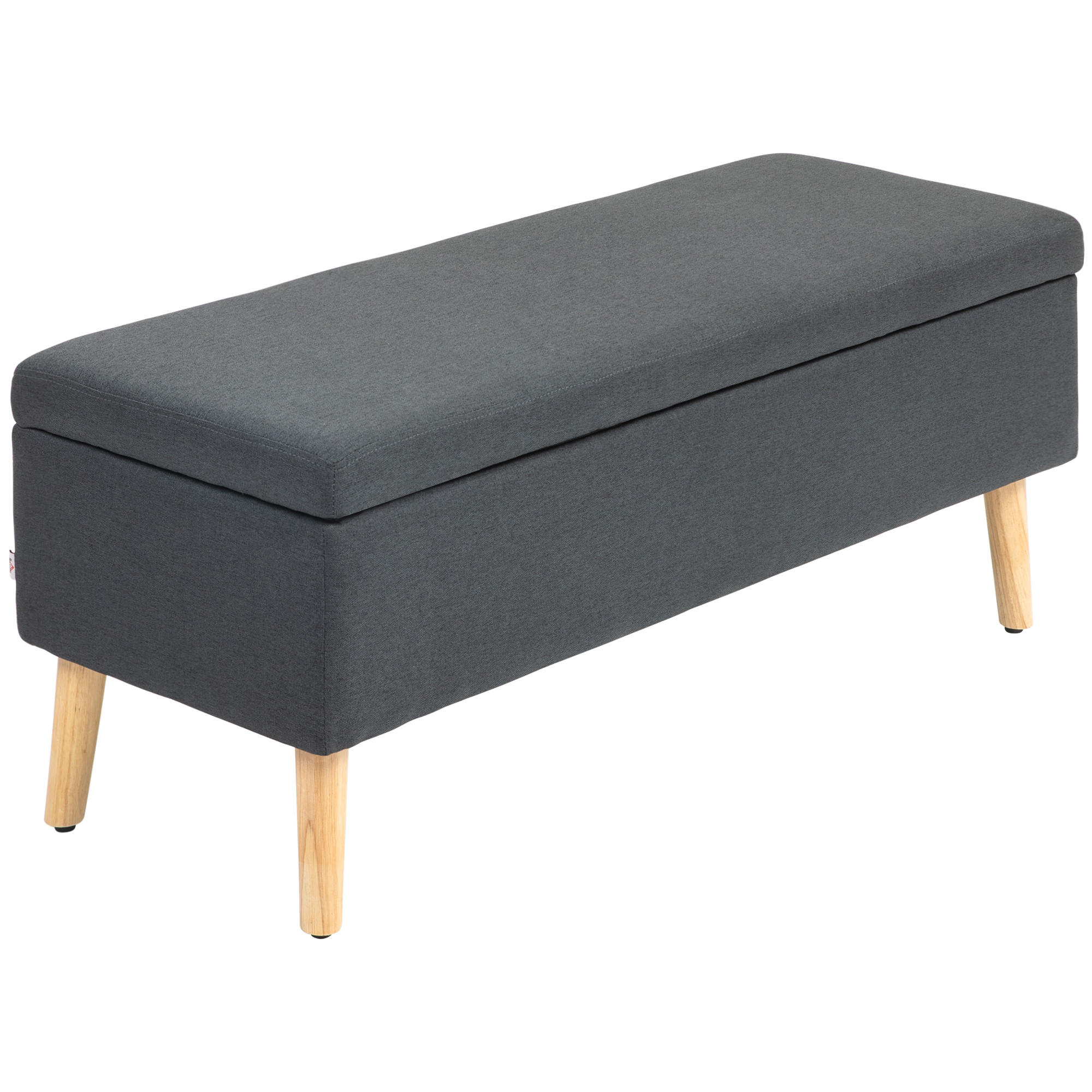 SITZBANK Polsterbank mit Stauraum, Dunkelgrau 110 x 39 x 45 cm - Dunkelgrau, Kunststoff (110/45/39cm) - HOMCOM