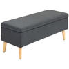 SITZBANK Polsterbank mit Stauraum scandinavia Truhenbank Polyester Holz - Dunkelgrau, Kunststoff (39/45/110cm) - HOMCOM