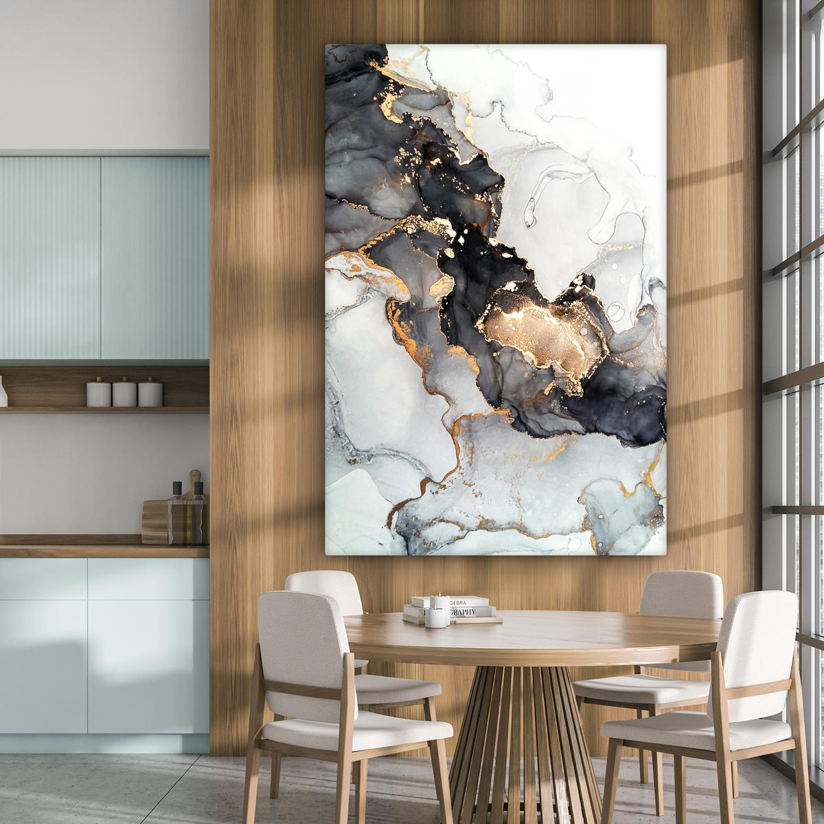 SLIKA NA PLATNU Marmor 90x140 cm - zlate barve, tekstil (90/140cm) - MuchoWow