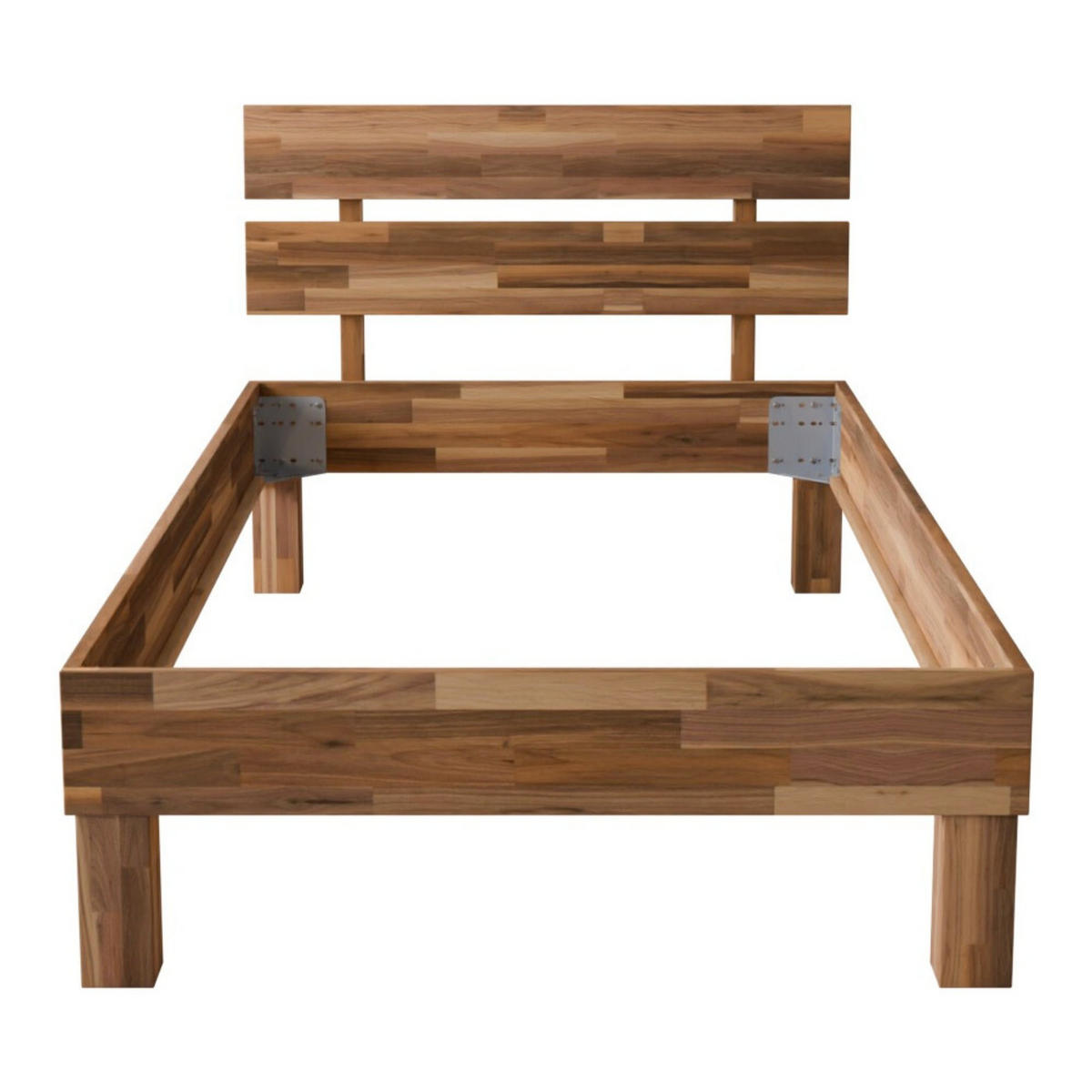 MASSIVHOLZBETT 100/200 cm aus Nussbaum - Braun, Holz (100/200cm) - MeinMassivholz