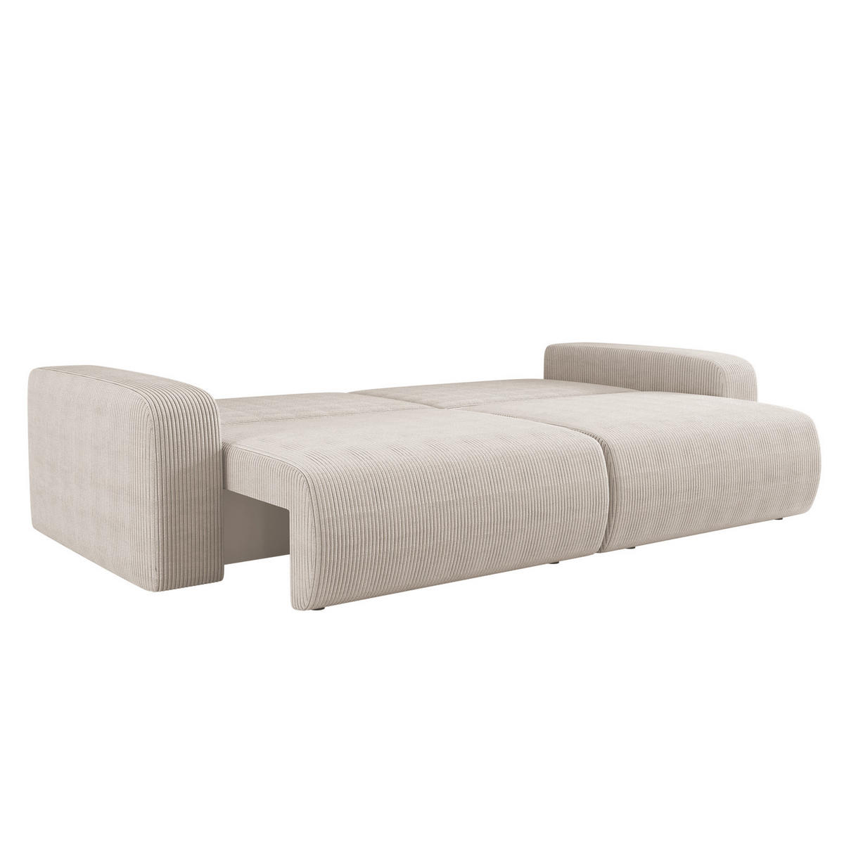 SCHLAFSOFA MILANO und Bettkasten Stoff Poso Beige - Beige, Holz (246/83/98cm) - Kaiser Möbel