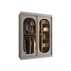 SCHWEBETÜRENSCHRANK Bahrajn 150 mit LED Beleuchtung - Kaschmir/Silberfarben, Holzwerkstoff/Kunststoff (150/200/62cm) - MIRJAN24
